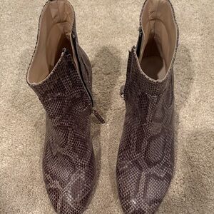 Elegant Snake Print Ankle Booties